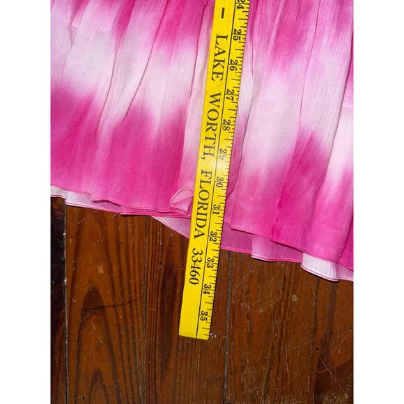 Charina Sarte Maxi Skirt Pink Hombre Tie Dye Sz L Bohemian Cottagecore Prairie - Picture 8 of 10